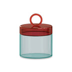 Olimpia - Lot De 2 Pots Avec Poignée Colorée À Anneau - Bleue Et Rouge - Verre Borosilicate - 1L