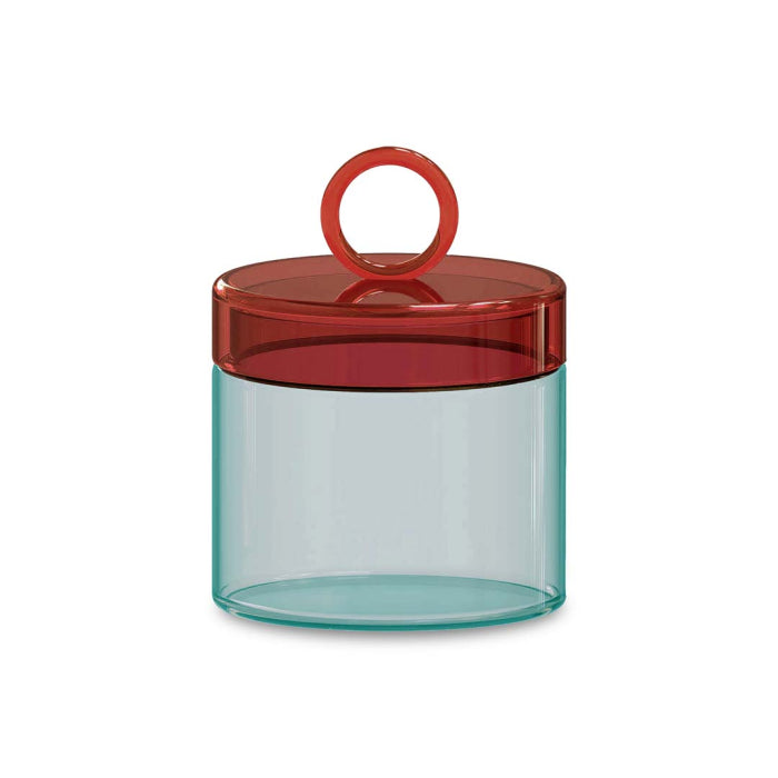Olimpia - Lot De 2 Pots Avec Poignée Colorée À Anneau - Bleue Et Rouge - Verre Borosilicate - 1L