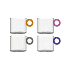 Olimpia - Set De 4 Tasses Avec Poignée À Anneau - Verre Borosilicate - 300ml