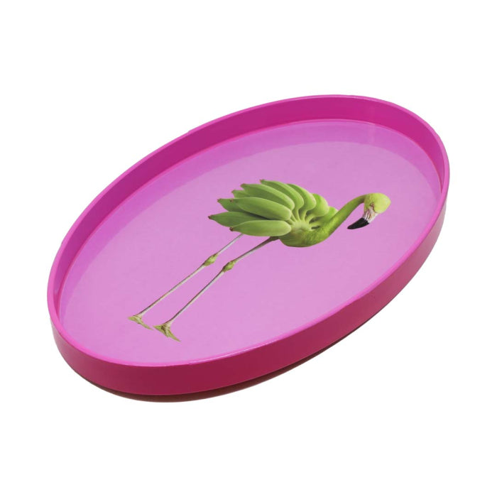 Mykonos - Plateau Oval Vide-poche Flamant Rose - PVC