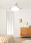 Wind Clear Edge - Ventilateur De Plafond Silencieux 40W Avec Pales Rétractables Et Lumière Led - Blanc
