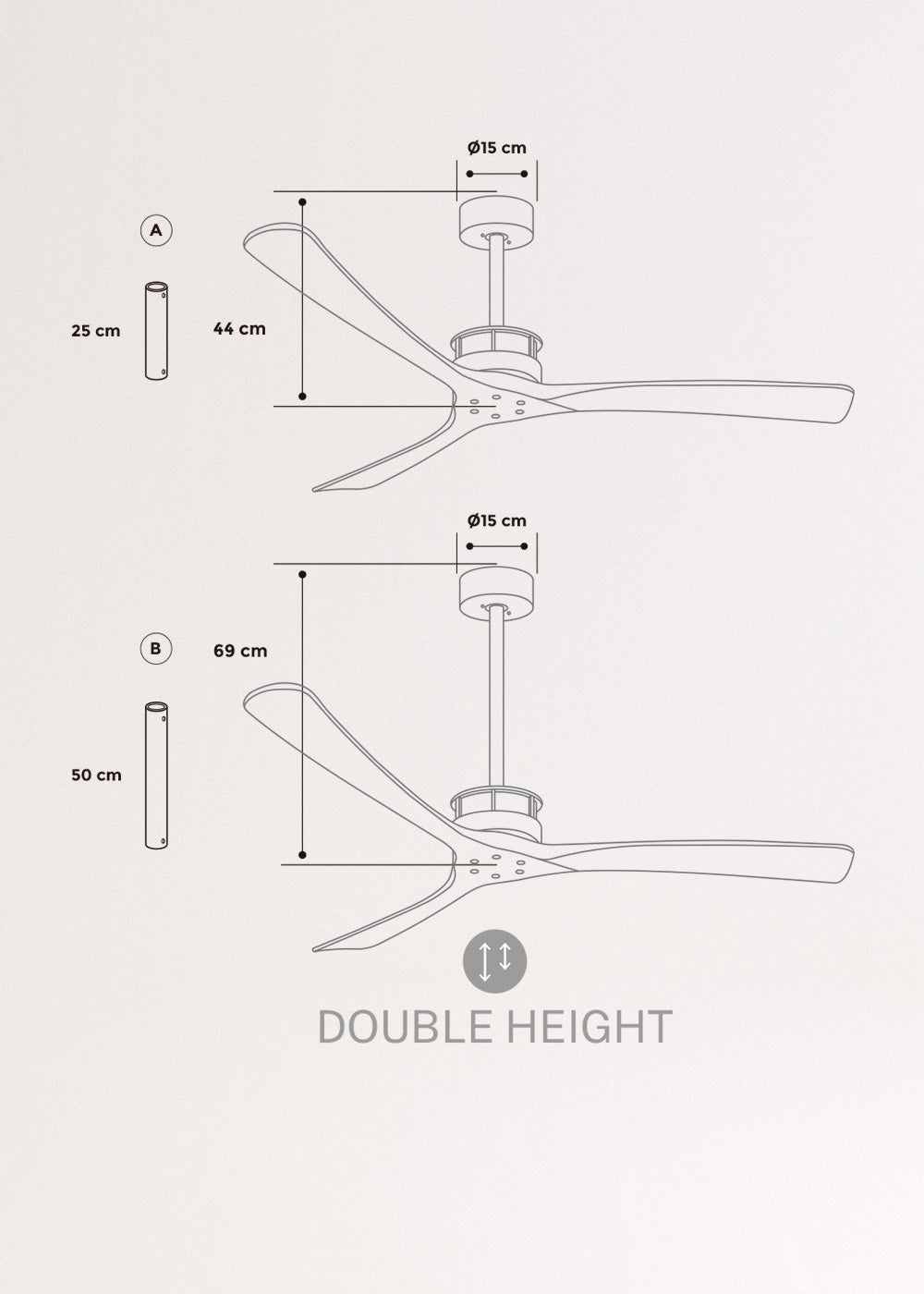 Wind Large Dc - Ventilateur De Plafond 40W Silent Xl Wifi - Noir