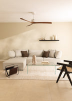 Wind Large Dc - Ventilateur De Plafond 40W Silent Xl Wifi - Blanc/Bois Foncé
