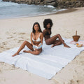 Fouta Xxl Rayée - Gris Clair