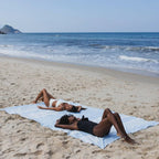 Fouta Xxl Rayée - Bleu Ciel