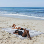 Fouta Xxl Rayée - Taupe