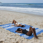 Fouta Xxl Rayée - Bleu Océan