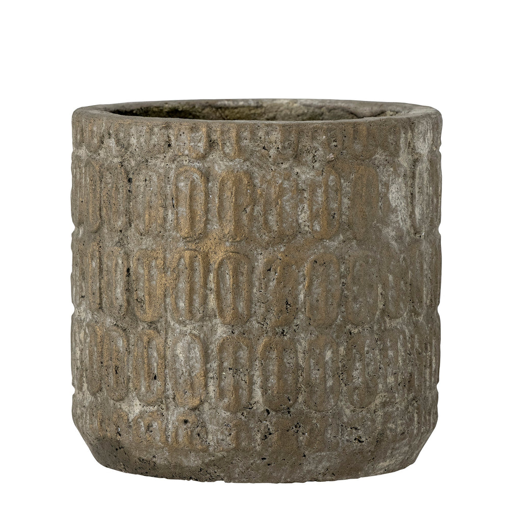 Benas - Cache-Pot Déco - Gris - Ciment