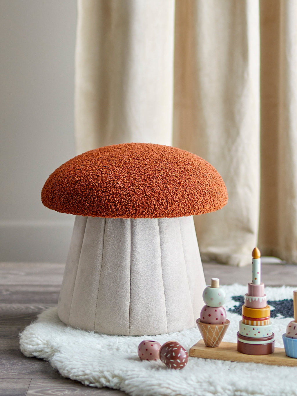 Bertil - Pouf - Rouge - Polyester