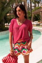 ZÉLIE Framboise - T-Shirt Lurex