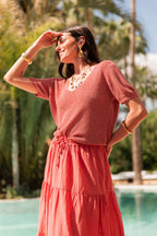 ZÉLIE Terracotta - T-Shirt Lurex